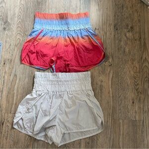 Free People bundle of 2 Athletic Shorts Relaxed Fit Elastic Waistband